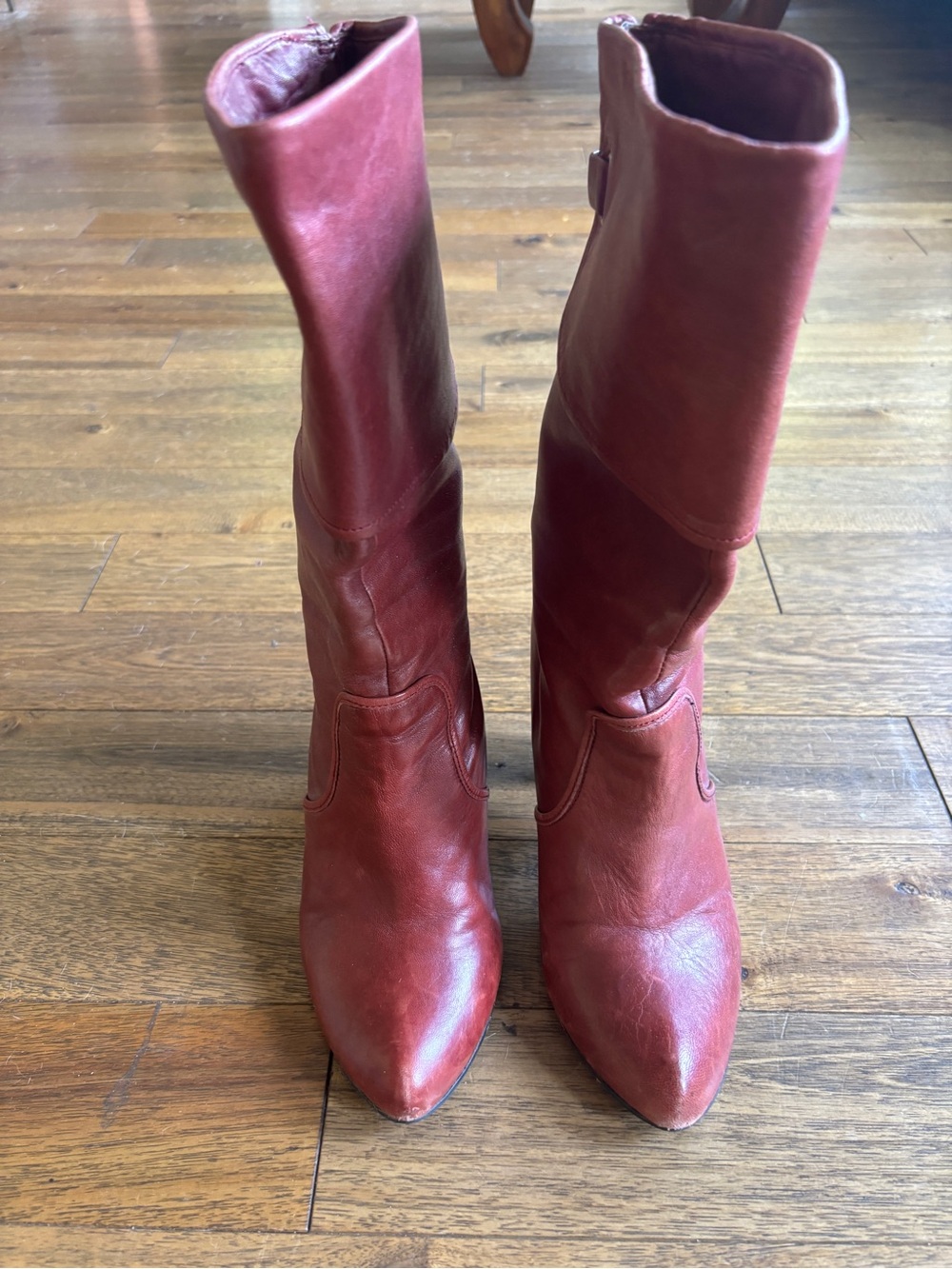 Frye Bethany Cuff Shortie Boots | Burgundy Oxblood Leather | Women’s 8